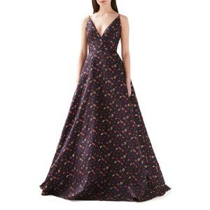 ML Monique Lhuillier | Floral Jacquard Gown Sz. 6